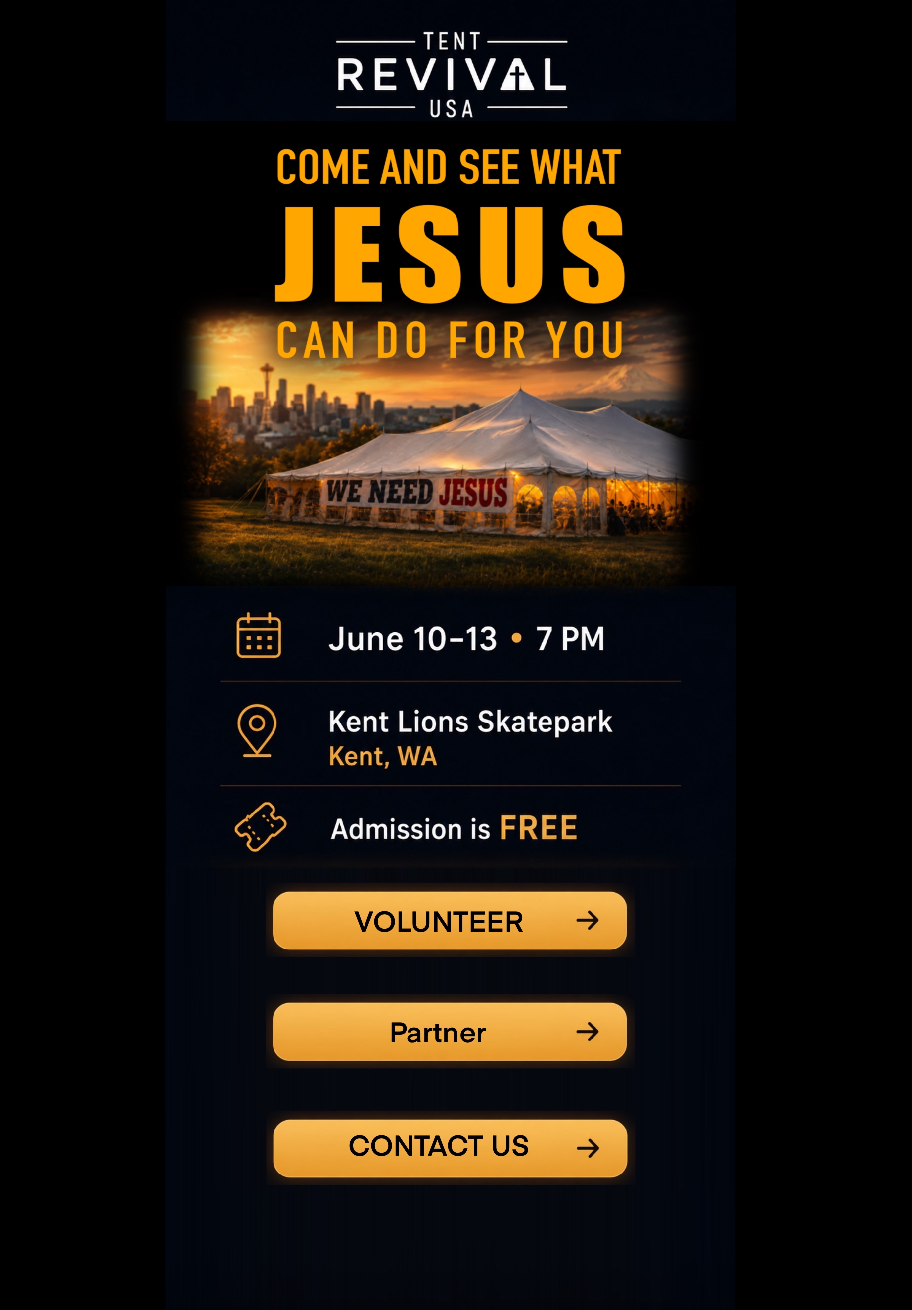 Tent Revival USA event poster